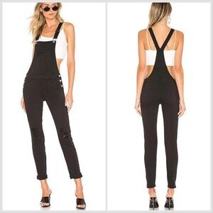 superdown Black Denim Overalls